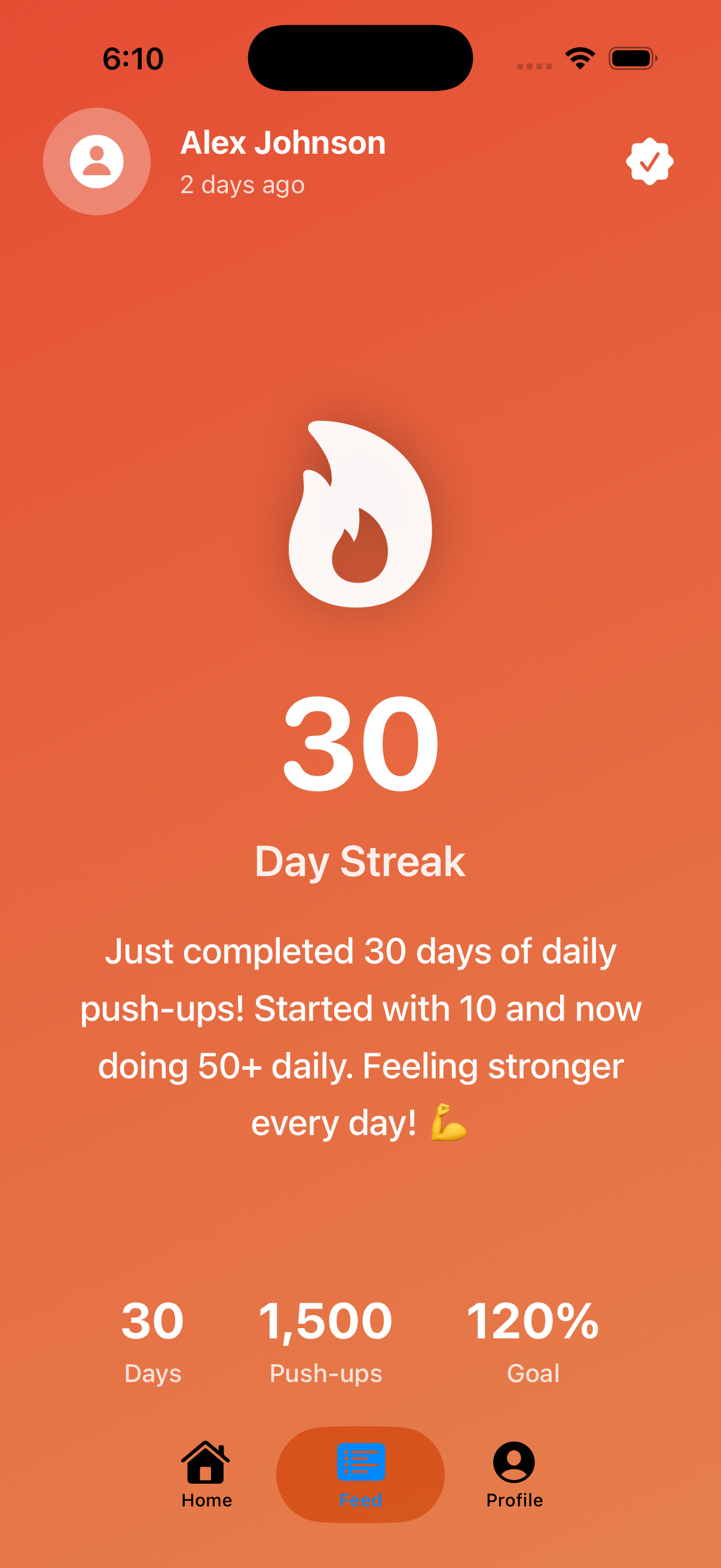 PushUpAI Profile Screen